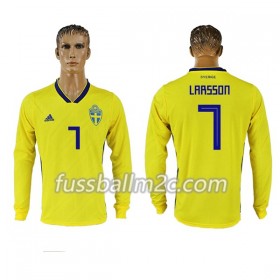 Fußballtrikots Schweden Larsson 7 Heim Trikotsatz WM 2018 Langarm